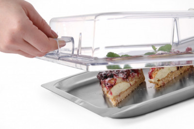 Prezentační kryt polykarbonát půlený na GN 1/1 podnosy - Gastro příslušenství - CATERING Servírovací podnosy, misky, vaničky, košíky - CATERING tácy, podnosy