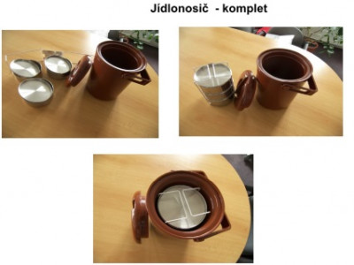 JÍDLONOSIČ NEREZ S TERMOOBALEM kompletní - ABNER - Termoporty a termosy - Jídlonosiče