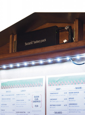 Securit® LED osvětlená tabule, pozink, desén mahagon - Barový, restaurační servis a hotelové doplňky - LED nabídkové tabule - Nabídkové tabule