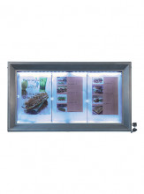 Securit® Osvětlená zasklená LED tabule 3 x A4, lakovaná - Barový, restaurační servis a hotelové doplňky - LED nabídkové tabule