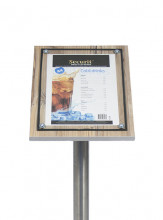 Securit® Tabule z tvrdého dřeva s nerezovým okrajem, A4, Dub - Barový, restaurační servis a hotelové doplňky - LED nabídkové tabule