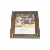 Securit® Tabule z tvrdého dřeva s nerezovým okrajem, A4, Ořech - Barový, restaurační servis a hotelové doplňky - LED nabídkové tabule