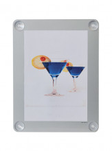 Securit® Rámeček na sklo na plakát A4 odolný proti UV záření - oboustranný šedý - Barový, restaurační servis a hotelové doplňky - Nabídkové tabule na sklo