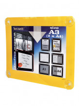 Securit® Rámeček na sklo na plakát A3 odolný proti UV záření - oboustranný žlutý - Barový, restaurační servis a hotelové doplňky - Nabídkové tabule na sklo