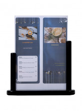 Securit® Stolní stojánek pro vkládání letáků A4, černá - Barový, restaurační servis a hotelové doplňky - Nabídkové tabule stolní