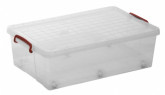 Transparentní catering box s víkem na kolečkách 29 lit, 400x620x195mm - Gastro příslušenství - Plastové přepravky