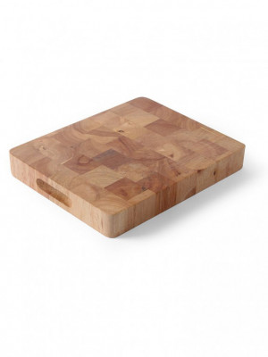 Masodeska z kaučukového dřeva GN 1/1 530x325x45mm - Špalky na maso Masodesky Porcovací desky - Krájecí desky dřevěné, masodesky