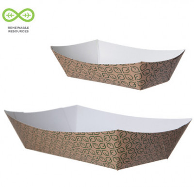EKO Papírová miska na nachos, hranolky 165x120x44mm, 250ks - Eko jednorázové nádobí a obaly - Papírové misky, tácky