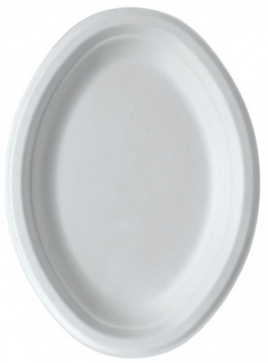 Bagasse EKO Talíř ovál 254x190mm, 50ks - Eko jednorázové nádobí a obaly - Bagasse Talíře z cukrové třtiny