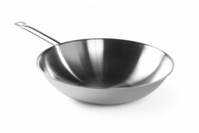 WOK pánev 36cm,v: 90cm, 3-vrstvy nerez-ALU-nerez, rovné dno 145mm - Hrnce, Pekáče, Pánve - Pánve - Pánve WOK