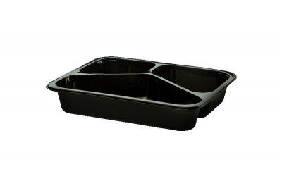 PP Miska zatavovací 3-dílná černá 227x178x50mm bal.50ks - Vakuové baličky, Vakuové sáčky, Sous Vide vařiče - Stroje. misky, folie pro zatavování do misek - Misky, Folie