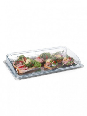 Prezentační kryt polykarbonát ROLLTOP poklop na GN 1/1 podnosy - Gastro příslušenství - CATERING Servírovací podnosy, misky, vaničky, košíky - CATERING tácy, podnosy