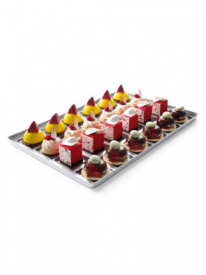 Hliníkový cukrářský podnos do vitríny 600x400x20mm - Gastro příslušenství - CATERING Servírovací podnosy, misky, vaničky, košíky - CATERING tácy, podnosy