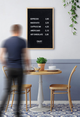 Securit Nasouvací tabulka 60x80cm s dřevěným rámem, 256ks akryl. písmena,číslice a symboly - Barový, restaurační servis a hotelové doplňky - Nabídkové tabule nástěnné
