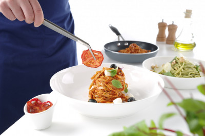 Servírovací nerezová kuchařská pinzeta zahnutá 305mm - Gastro příslušenství - CATERING Servírovací kleště, naběračky, pinzety - Kuchařské pinzety