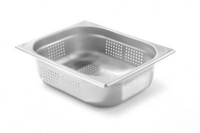 Gastronádoba GN 1/2-100 děrovaná nerez Kitchen Line HENDI 807330 - Gastronádoby, Nerezové nádobí - Gastronádoby - Gastronádoby Nerezové děrované