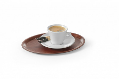 Protiskluzový podnos na kávu ovál 230x160 imitace dřevo - Gastro příslušenství - Výdejní tácy, podnosy