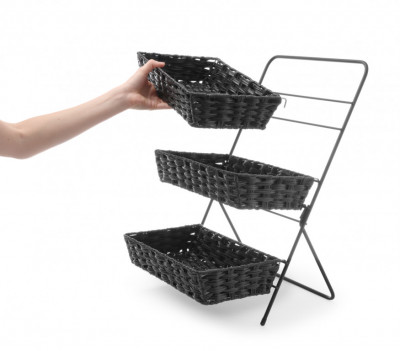 Stojan se třemi koši 350x215x600mm - Gastro příslušenství - CATERING Servírovací podnosy, misky, vaničky, košíky