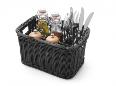 Košík na příbory a kořenky, 4 přihrádky šedý 260x180x150mm - Gastro příslušenství - CATERING Servírovací podnosy, misky, vaničky, košíky - Bufet, Servírovací koše