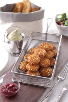 Servírovací nerezový košík mini fritovací koš 275x130x45mm - Gastro příslušenství - CATERING Servírovací podnosy, misky, vaničky, košíky - Bufet, Servírovací koše