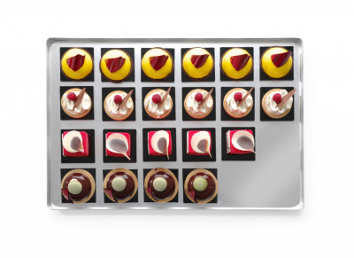 Hliníkový cukrářský podnos do vitríny 300x200x20mm ČERNÝ - Gastro příslušenství - CATERING Servírovací podnosy, misky, vaničky, košíky - CATERING tácy, podnosy