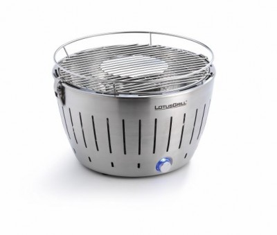 LotusGrill Classic Stainless steel vč. tašky + 1 sada baterií + 1kg uhlí + 1 gel - - Bezkouřové grily Lotus - Grilly