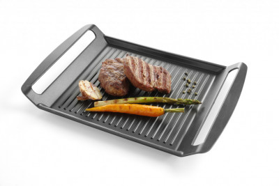 Grilovací deska mřížkovaná Titanium na indukci 390x260x35mm - Hrnce, Pekáče, Pánve - Pánve - Pánve Al Teflon