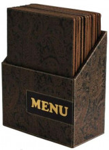 Box s jídelními lístky DESIGN, hnědý ornament (10 ks) - Barový, restaurační servis a hotelové doplňky