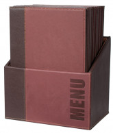 Box s jídelními lístky TRENDY, vínově červená (20 ks) - Barový, restaurační servis a hotelové doplňky