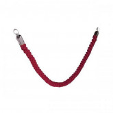 Ozdobný provaz CLASSIC s chrom. koncovkami, červený splétaný - Barový, restaurační servis a hotelové doplňky