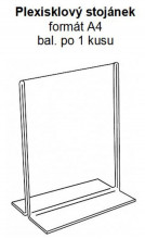 Stolní plexi stojánek A4 na výšku 305x215 mm (1 kus v balení) - Barový, restaurační servis a hotelové doplňky