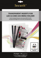 Transparentní vložky k tisku v LASEROVÉ tiskárně (20 ks) - Barový, restaurační servis a hotelové doplňky