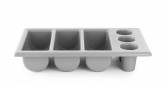 Zásobník GN 1/1 výdejní kontejner na příbory 6 pozic šedý - Gastro příslušenství - Příborníky
