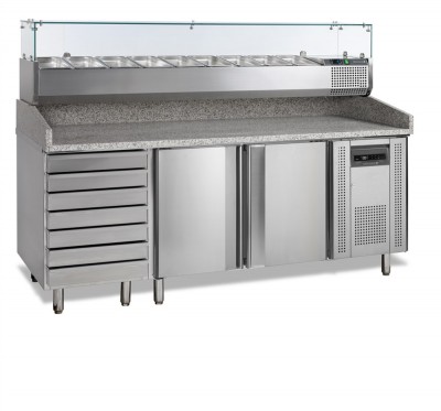 Chladicí pizza stůl s nástavbou TEFCOLD PT 1310 + VK38-200 - Chladicí a Mrazicí zařízení - Chladicí zařízení - Chladicí stoly