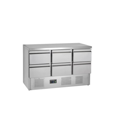 Saladeta 6 zásuvek nerez TEFCOLD GS365ST/6 Drawers - Chladicí a Mrazicí zařízení - Chladicí zařízení - Chladicí skříně - plné dveře