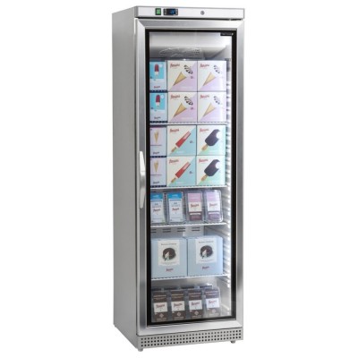 Mrazicí skříň prosklené dveře, nerez TEFCOLD UF 400 VSG - Chladicí a Mrazicí zařízení - Chladicí zařízení - Chladicí skříně - plné dveře
