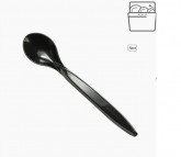 Jednorázová lžička malá černá plastová 13,3cm, bal 100ks - Eko jednorázové nádobí a obaly - Eko příbory, brčka