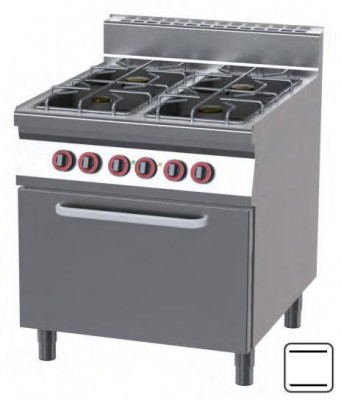 Plynový sporák s elektrickou troubou statickou SPT 90/80-21 GE (REDFOX) - Řada 900 - Sporáky