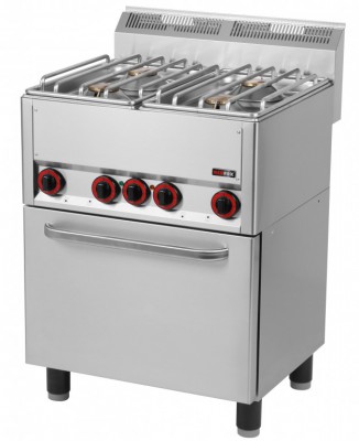 Plynový sporák s elektrickou HORKOVZDUŠNOU troubou SPT 60 GLS (REDFOX) - Řada 600 - Linka-600 - Sporáky