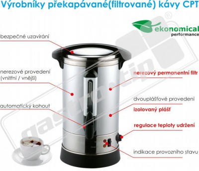 Jednoplášťový výrobník filtrované kávy CPT-15 s regulací - Termoporty Termosy - Varné termosy - Varné termosy