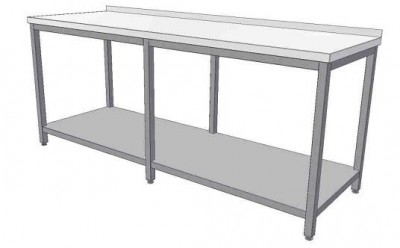 Nerezový pracovní stůl s policí 2200x600x850, 6xnoha - Nerezové pracovní stoly - Pracovní stoly - Pracovní stoly hloubky 600