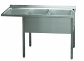 Stůl mycí dvoudřez MSDOL/M 160x70x90 - Baterie, Dřezy - Dřezy nástěnné a stolové