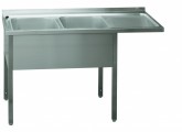 Stůl mycí dvoudřez MSDOP/M 150x70x90 - Baterie, Dřezy - Dřezy nástěnné a stolové