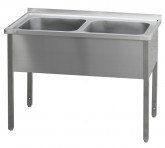 Stůl mycí dvoudřez MSD 140x60x90 - Baterie, Dřezy - Dřezy nástěnné a stolové