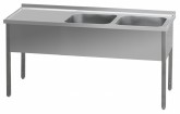 Stůl mycí dvoudřez MSDOL 140x60x90 - Baterie, Dřezy - Dřezy nástěnné a stolové