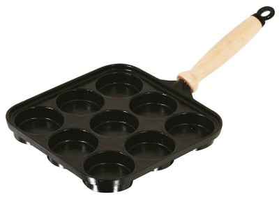 Lívanečník 9 pozic  (š=26, d=26cm, 1,20 kg) - Hrnce, Pekáče, Pánve - Pánve - Pánve grilovaci, na lívance a palačinky