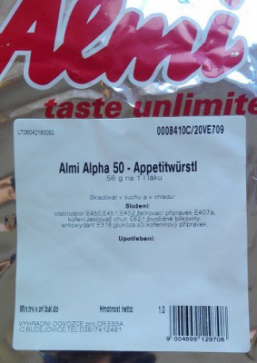Almi Alpha 50-Appetitwürstl 1kg - - Koření - Směsi pro masnou výrobu - Směsi na klobásy