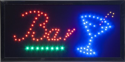 Securit® Barevná světelná LED tabule BAR s plastovým rámem, černá 480x240mm - Barový, restaurační servis a hotelové doplňky - LED nabídkové tabule - Nabídkové tabule