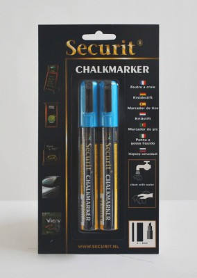 Securit® Tekutý křídový popisovač 2-6mm, sada 2ks modrý - Barový, restaurační servis a hotelové doplňky - Popisovače na tabuli a sklo - Popisovače 2-6mm