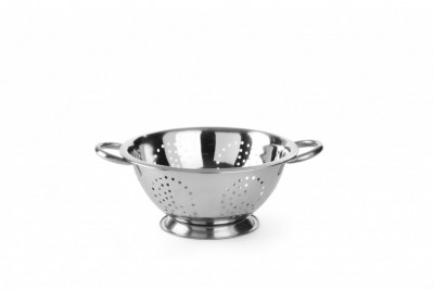 Nerezový cedník - mísa perforovaná s podstavou a úchyty průměr 240mm HENDI 535103 - Gastro příslušenství - Cedníky, Síta, Pasírky, Mačkadla - Cedníky